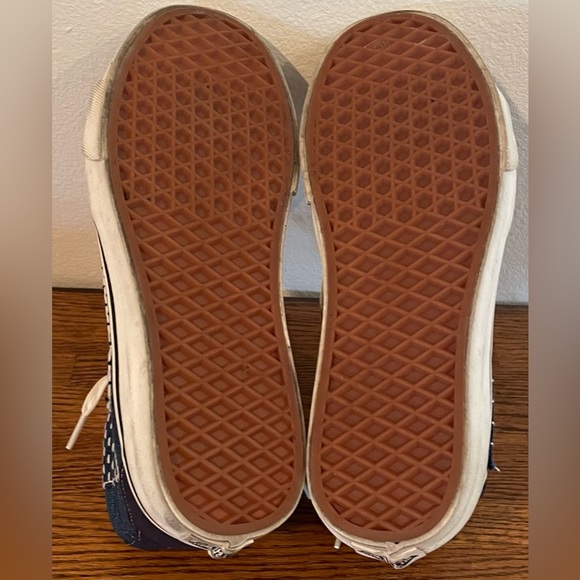 Like New Vans Old Skool Blue Unique Stitched High Top Sneaker Shoes W Size 9 - Picture 7 of 9